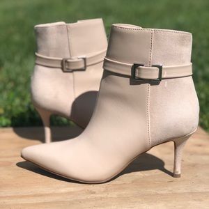 Ivory booties 3” heels
